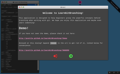 Learn Git branching screenshot