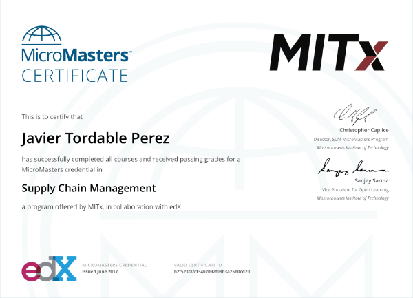 Micromasters certificate
