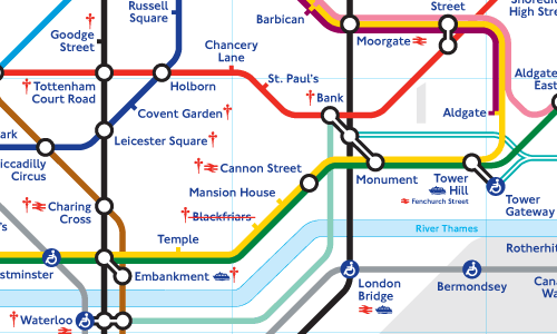 Detail of the London tube map