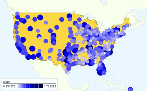 Chart of the best cities for single guys